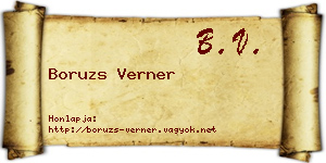 Boruzs Verner névjegykártya