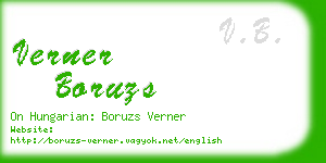verner boruzs business card